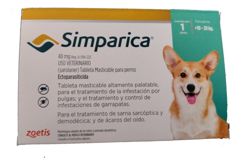 Masticable perros Simp 40mg turquesa 1 Tab 10-20k