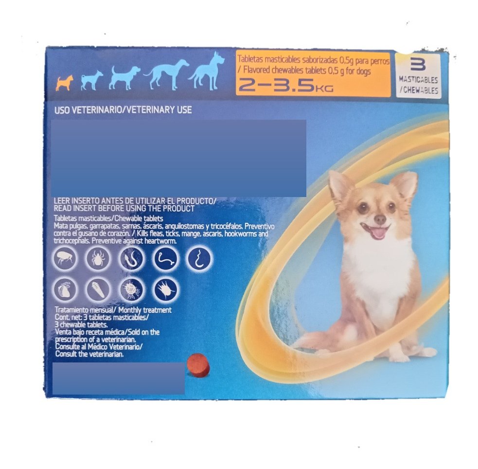 Masticable Spectra Naranja perros 2-3.5 kg, 3 tabletas
