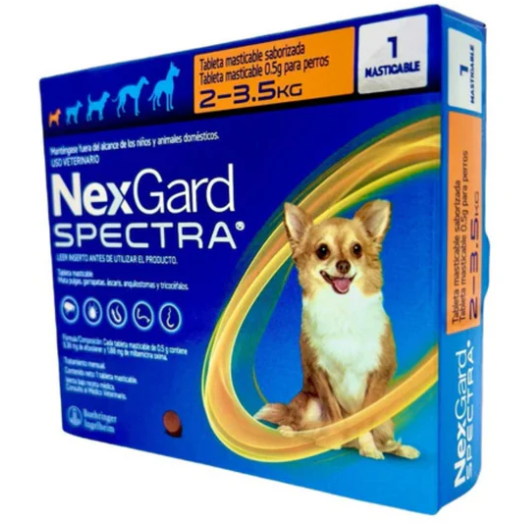 NEXGARD SPECTRA XS NARANJA  2-3.5 KG  1 Tableta