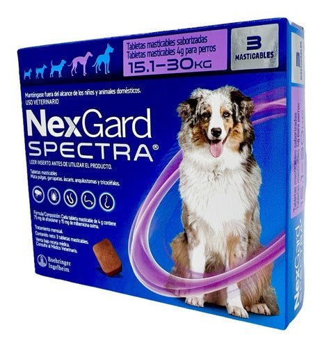 NEXGARD SPECTRA L / 3tabletas MORADO / 15-30 KG